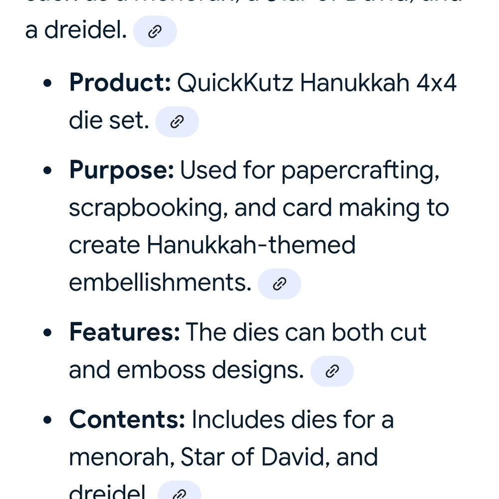 QuicKutz Hanukkah with Menorah and Star of David Cutting Die And Emboss 4 X 4 - Picture 3 of 3